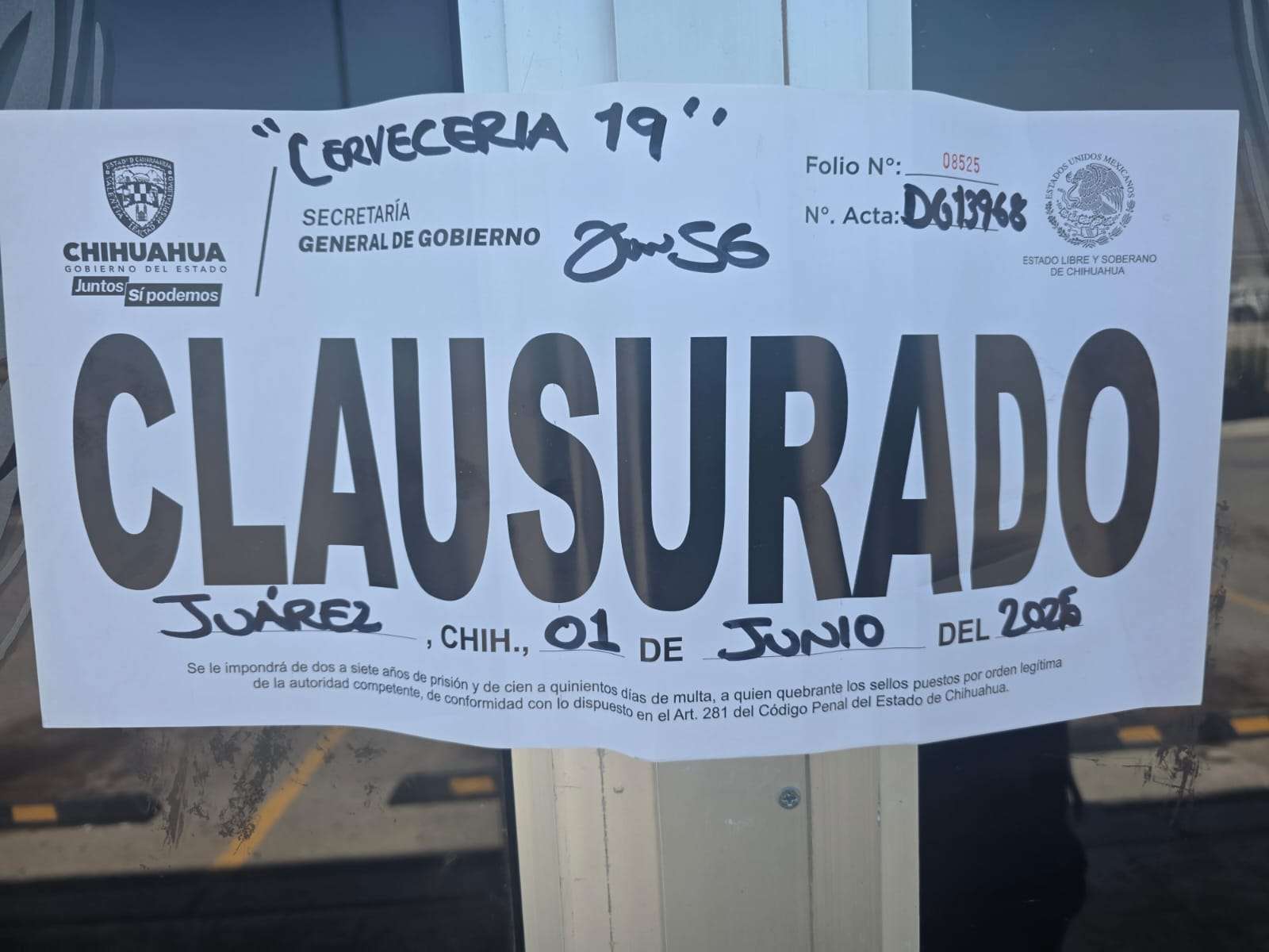 Clausuran 9 negocios con venta de alcohol en Juárez