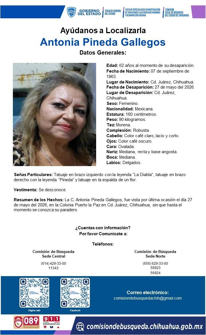 Buscan a Antonia Pineda; desapareció hace dos semanas en Puerto La Paz