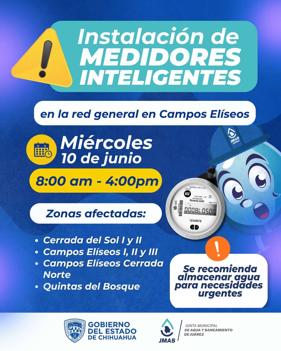 Instalará JMAS medidores inteligentes en Campos Elíseos