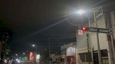 Reportan fallas en luminarias del cruce de la Aldama y 27