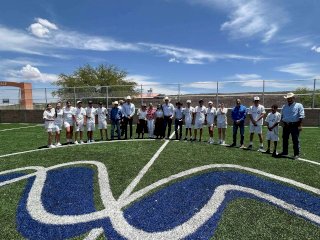 Inauguran cancha de futbol rápido y salón de usos múltiples en Guadalupe 