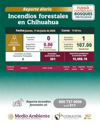 Liquidan incendio forestal de 107 hectáreas en el estado