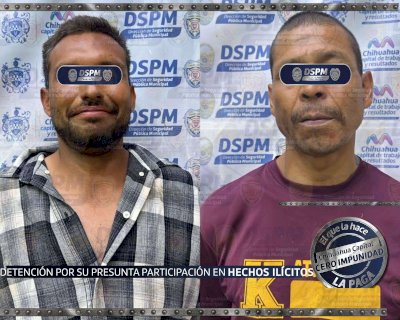Detienen a dos hombres por presunto robo de material en construcción
