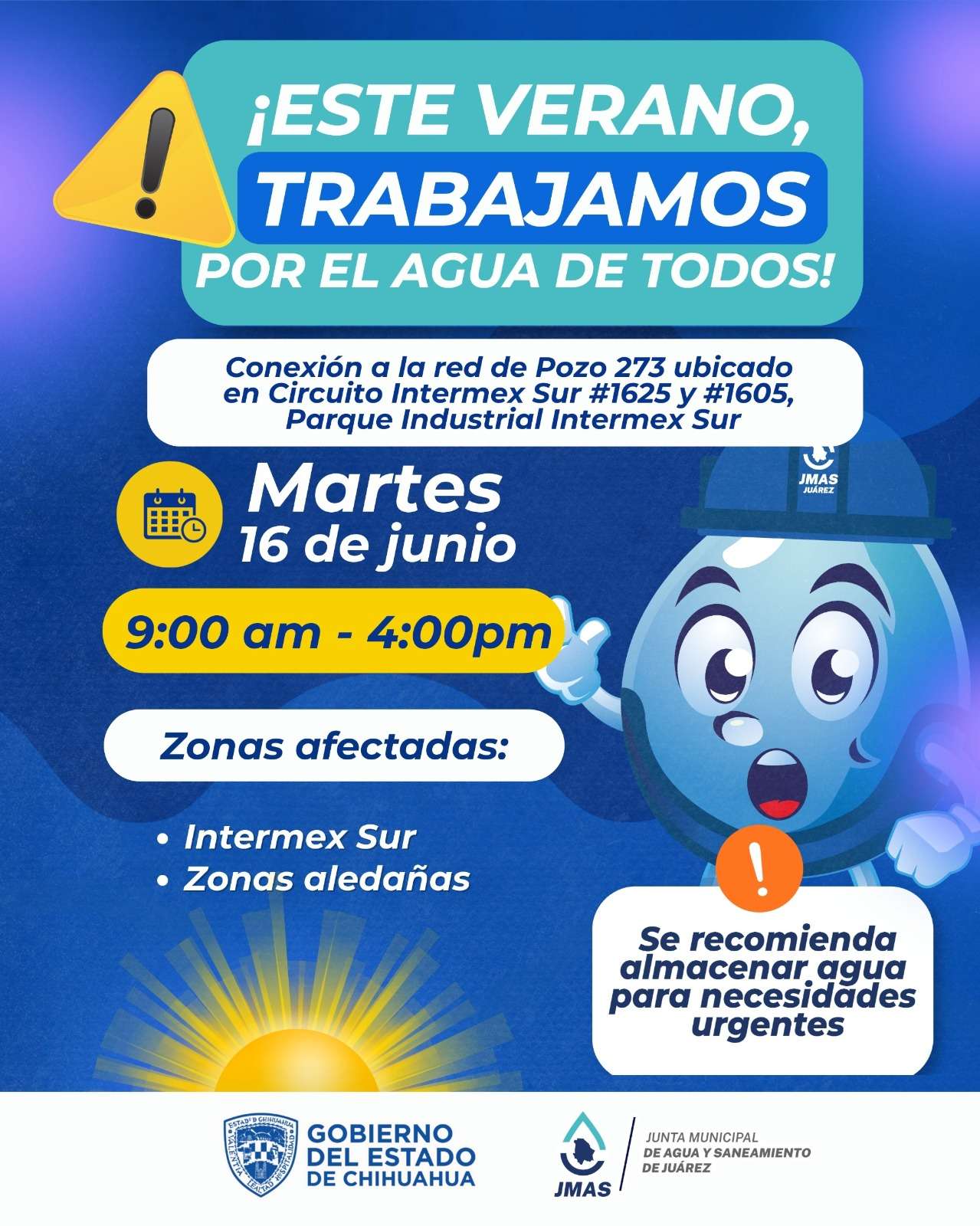 Suspenderán mañana servicio de agua parque industrial Intermex