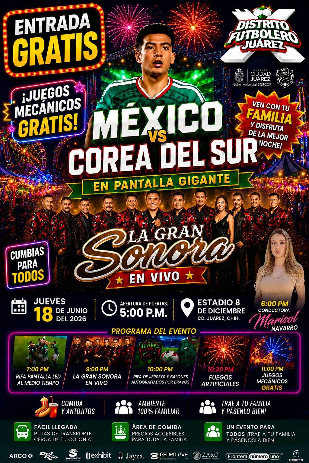 Invitan a ver el partido México - Corea del Sur en el estadio 8 de Diciembre