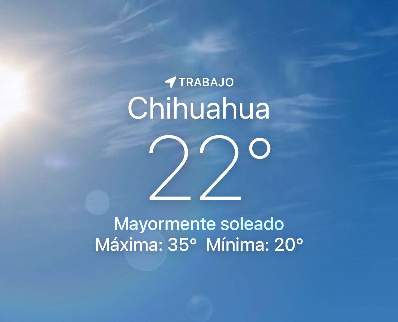 Se espera día soleado con máxima de 35 grados centígrados 