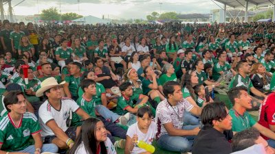 Abarrotan aficionados el Fan Fest por duelo México vs Corea del Sur
