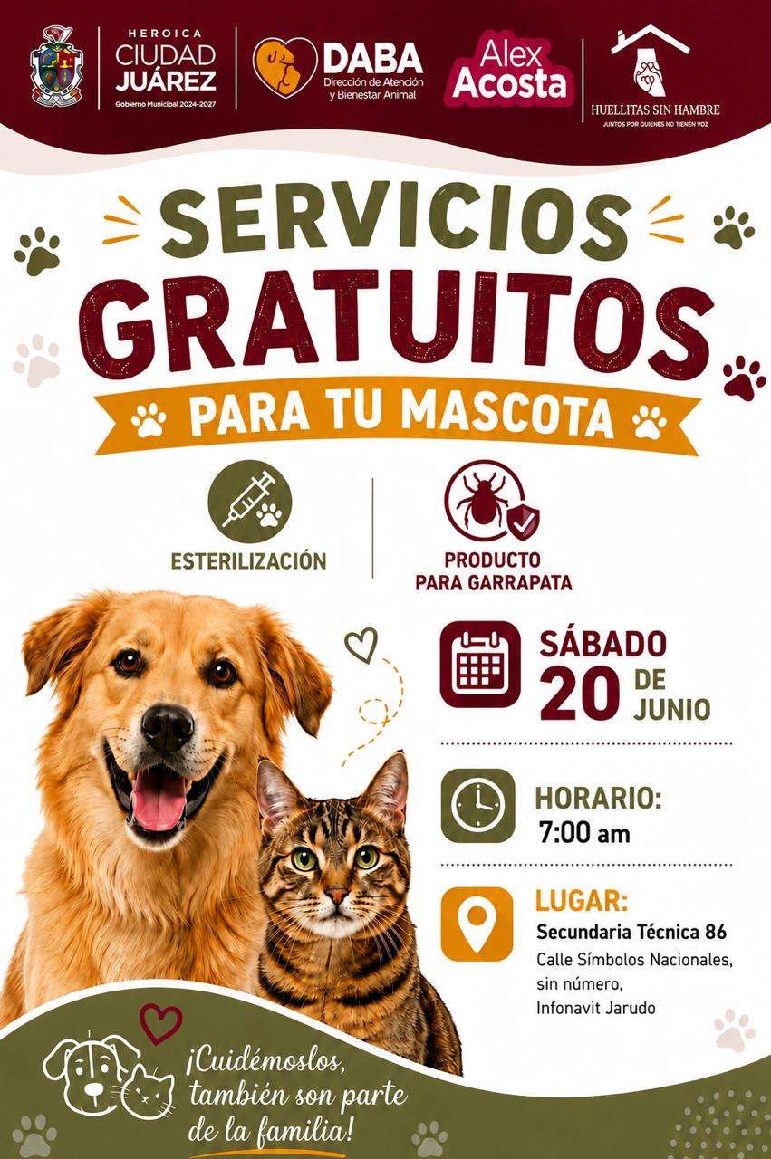 Esterilizarán gratis a mascotas en Infonavit Jarudo y Juárez Nuevo