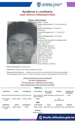 Desaparece adolescente de 15 años en la ciudad de Chihuahua 