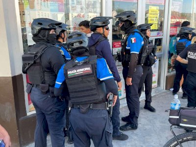 Arresta policia municipal a cinco por riña en el centro