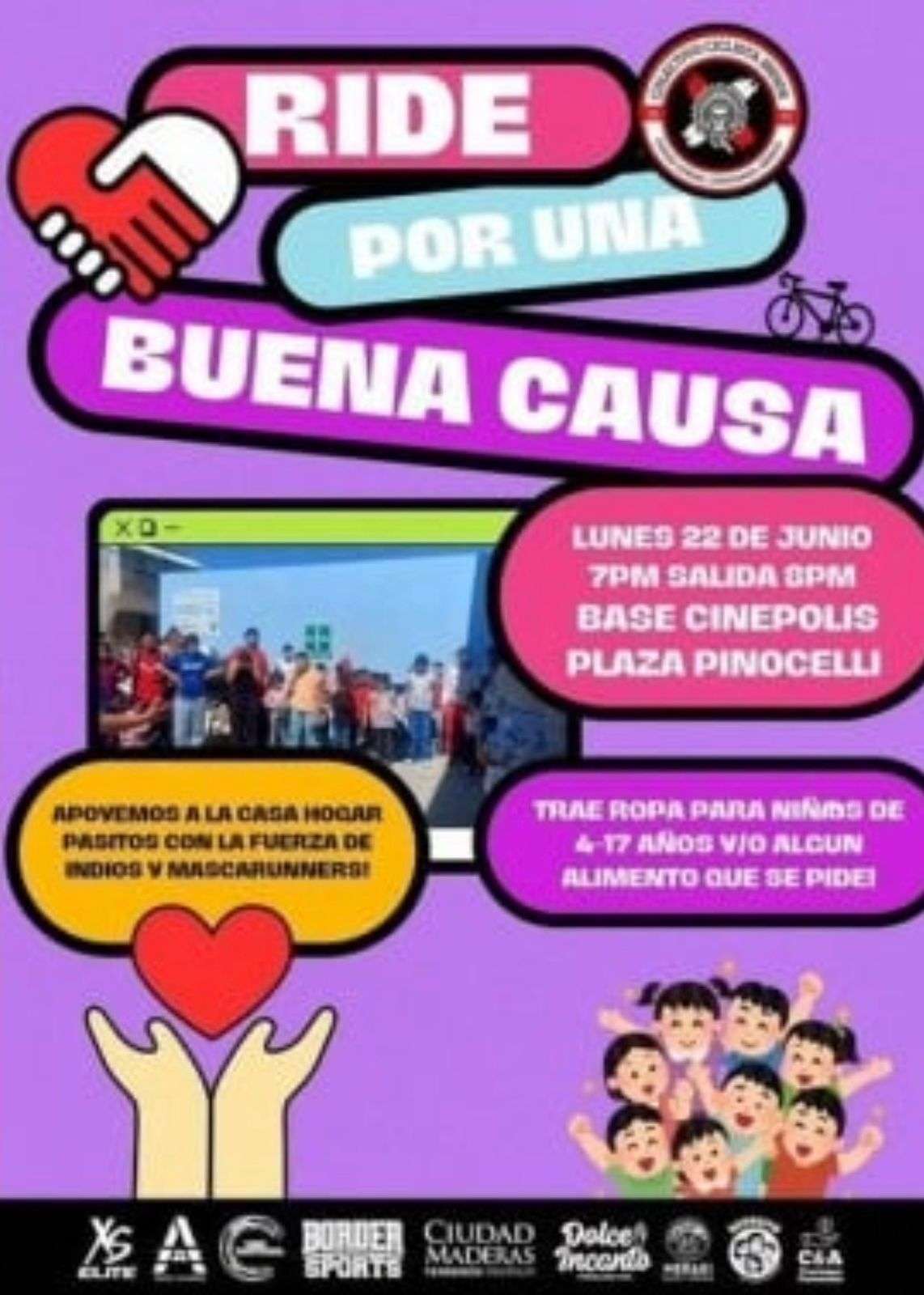 Convocan a Ride con Causa para apoyar a Casa Hogar Pasitos