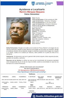Piden apoyo para localizar a desaparecido en la colonia Revolución
