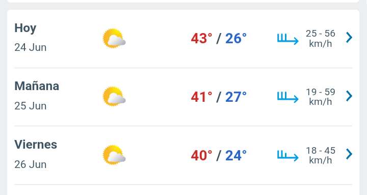 Día con nubes y claros, temperatura hasta 43°C en Juárez 