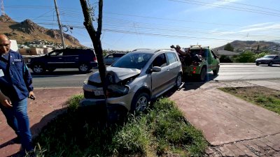 Pierde el control y choca contra un árbol en la Pacheco