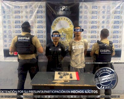 Detienen a 2 con arma de fuego en operativo al sur de la ciudad 