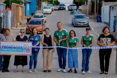 Cumple Marco Bonilla con pavimentación en la Nuevo Triunfo 