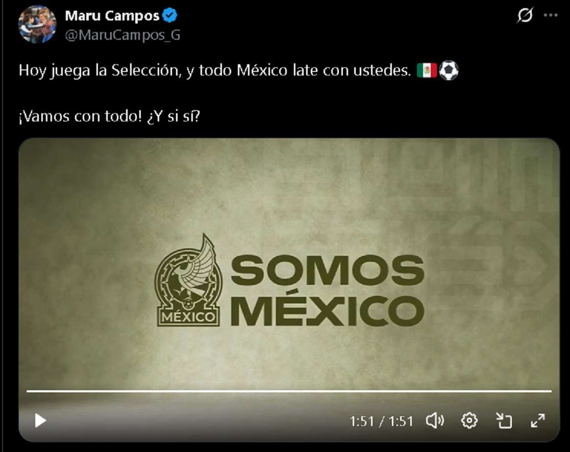 Comparte Maru emotivo video de aliento para la Selección Mexicana

