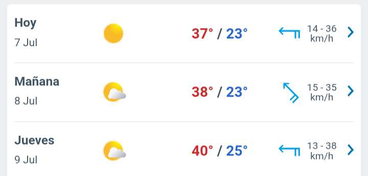 Día con nubes y claros, temperatura hasta 37°C en Juárez 