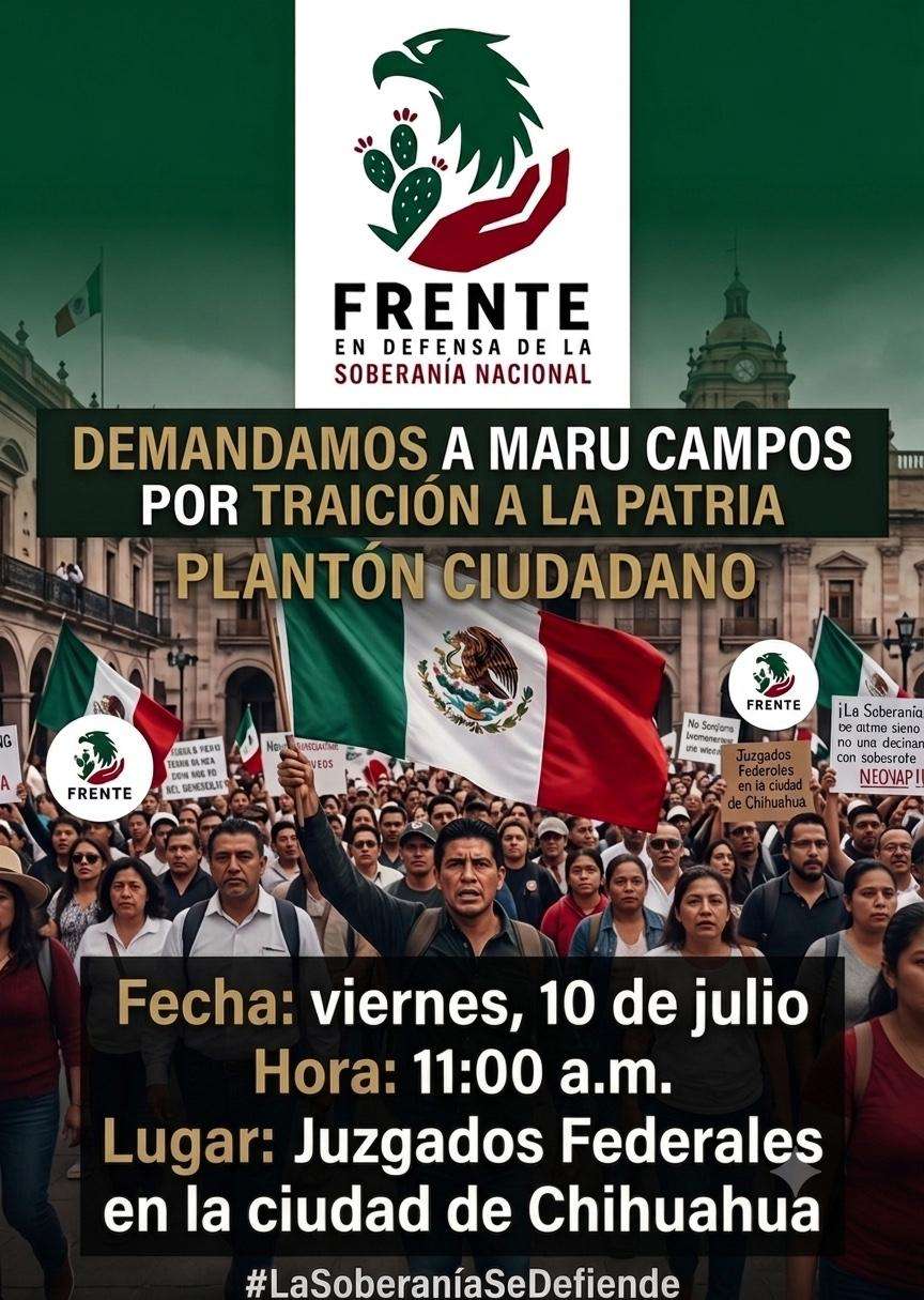 Convocan a plantón para presentar denuncia contra Maru Campos