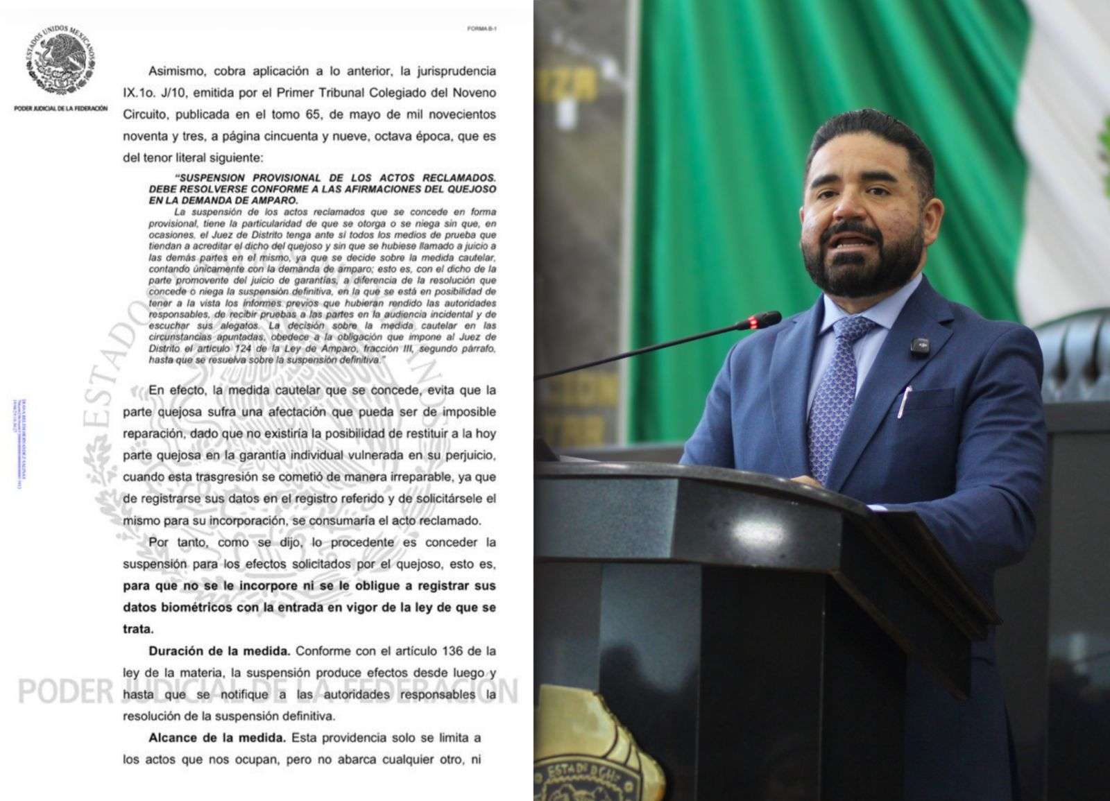 Logra Diputado suspensión contra el registro de celulares y curp biométrica
