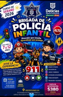 Invitan a inscribir a niños en la Brigada de Policía Infantil de Delicias 