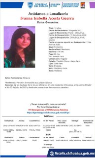 Buscan a jovencita de 14 años desaparecida en la colonia Mirador