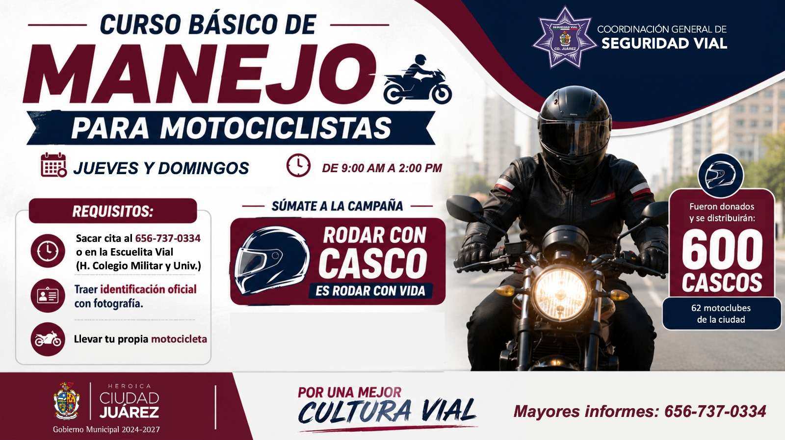 Ofrece Seguridad Vial cursos de manejo básico para motociclista