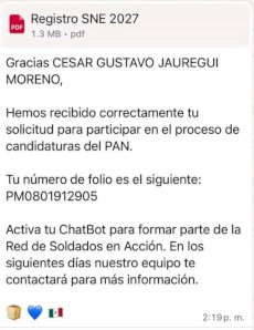 Se registra Jáuregui para buscar candidatura del PAN a la Alcaldía