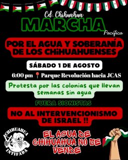 Exige colectivo Chihuahua Intifada revisión del convenio hídrico con Israel 