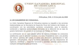 Respalda Ugrch respuesta estatal ante caso de gusano barrenador