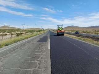 Rehabilitan la Ruta 45 con fresado y nueva carpeta asfáltica rumbo a Juárez