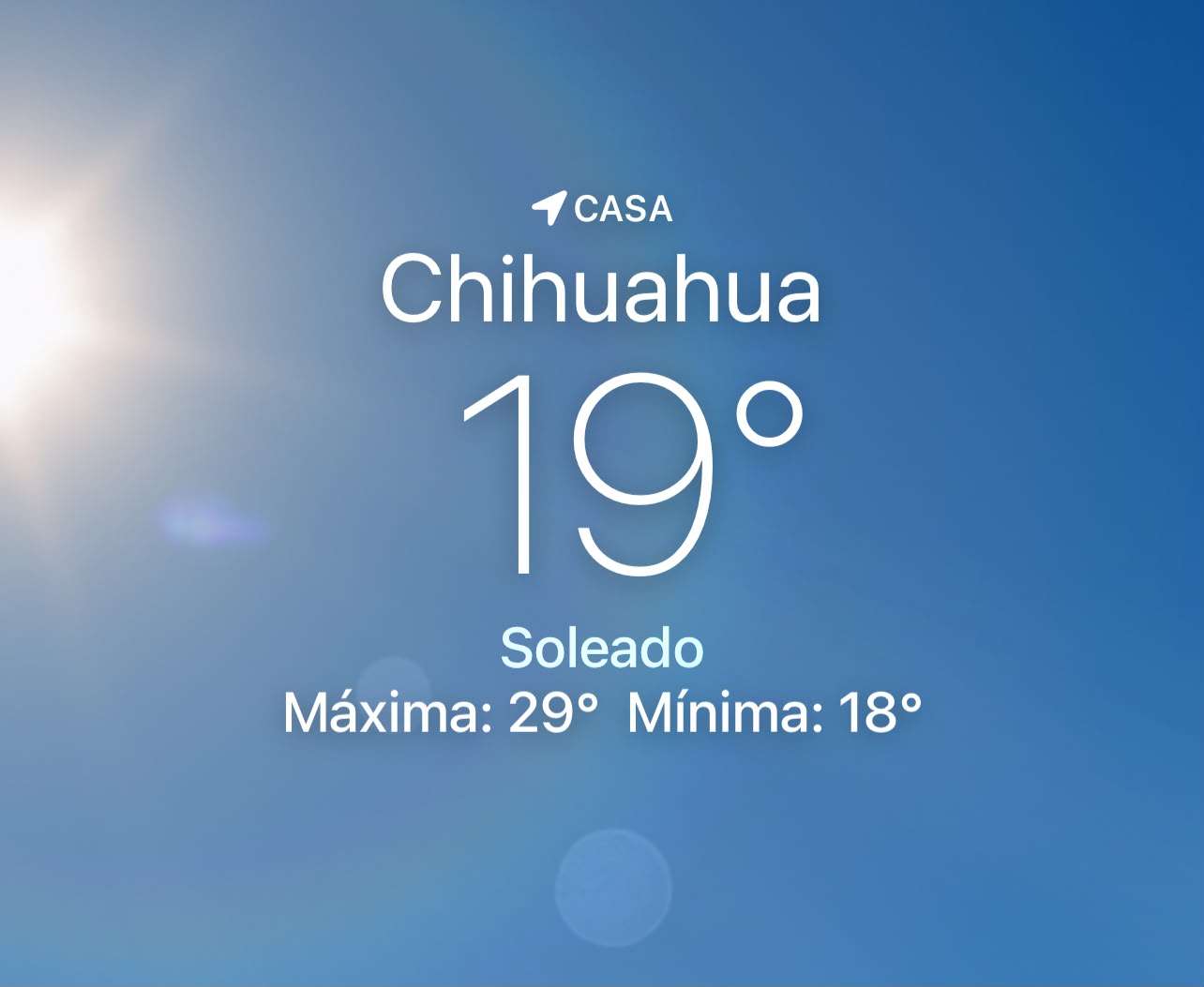 Amanece despejado con temperatura de 19 grados centígrados 