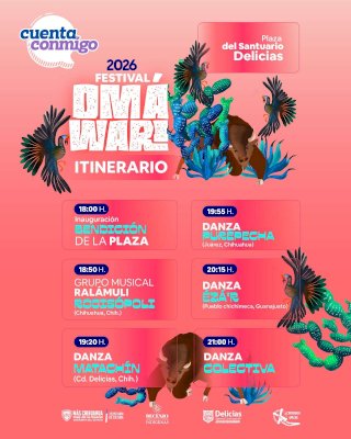 Invita Secretaría de Cultura al Festival Omáwari en Delicias 