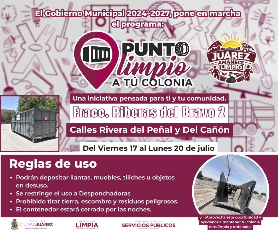 Llega Punto Limpio en tu Colonia a Riveras del Bravo