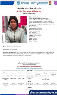 Buscan a jovencita desaparecida de Centro de Asistencia Social 