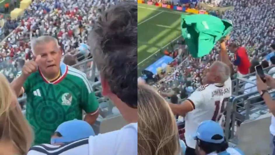 Aficionado con playera de México se hace viral por su respuesta a insultos de argentinos 