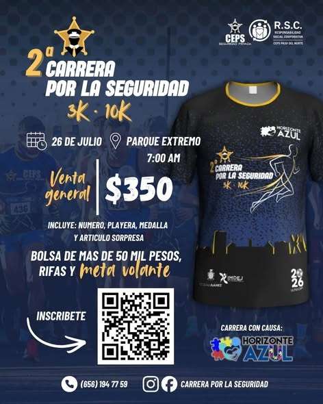 Continúa abierta inscripción para Carrera por la Seguridad