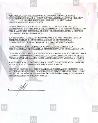Esta es la carta de El Mayo Zambada luego de aceptar cadena perpetua 