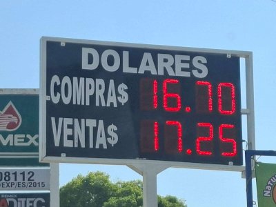 Baja el dólar a $17.25 en casa de cambio Global Ex
