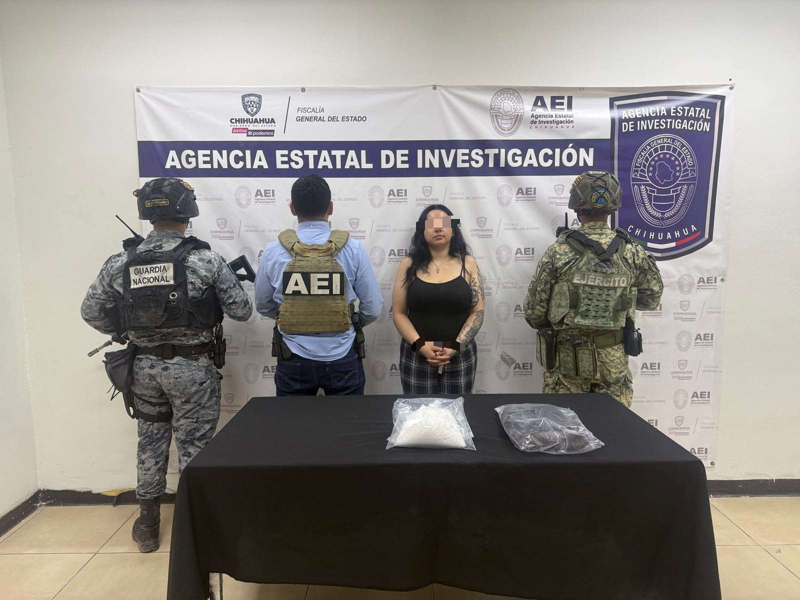 Detienen a mujer con más de un kilo de metanfetamina en Santa María 