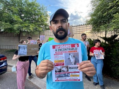Protestan por desaparición de Michita frente a Jardines de Sevilla