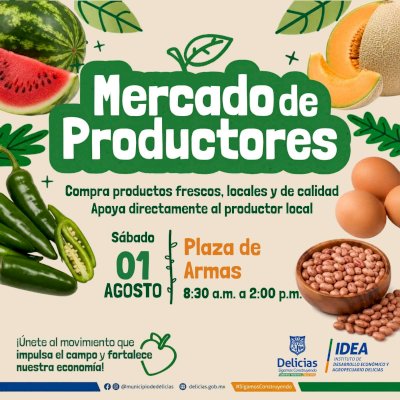 Invitan a la quinta edición del Mercado de Productores en Delicias 