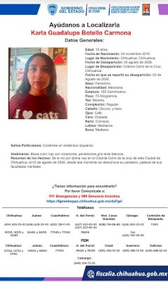 Desaparece jovencita de 15 años en el Cerro de la Cruz