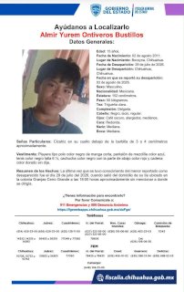 Buscan a jovencito desaparecido en Granjas Cerro Grande