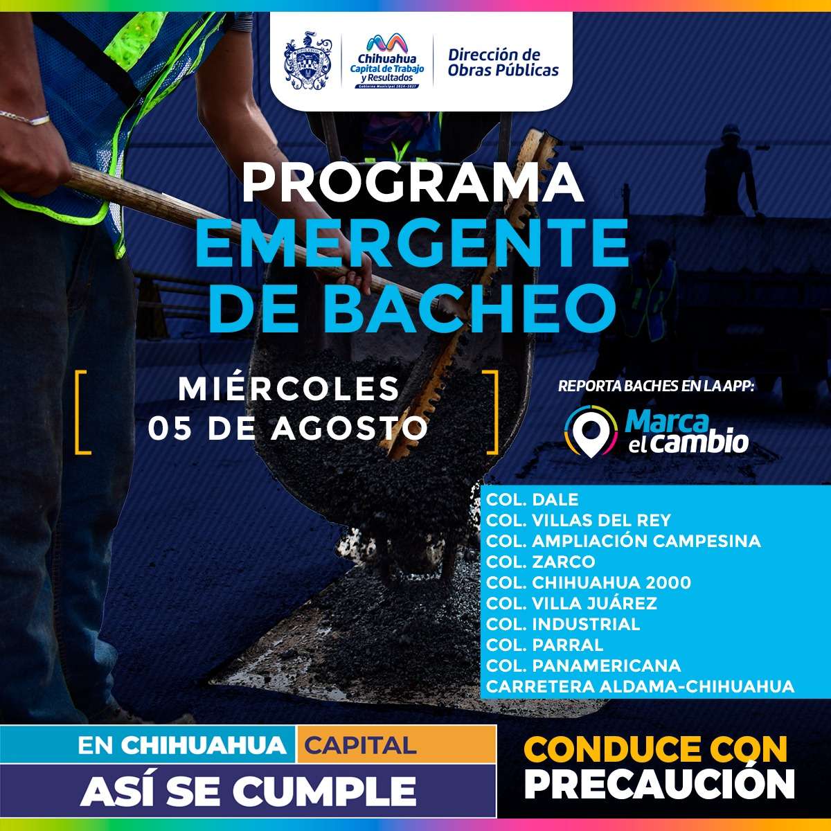 Alistan bacheo para 10 zonas en la ciudad 
