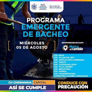 Alistan bacheo para 10 zonas en la ciudad 