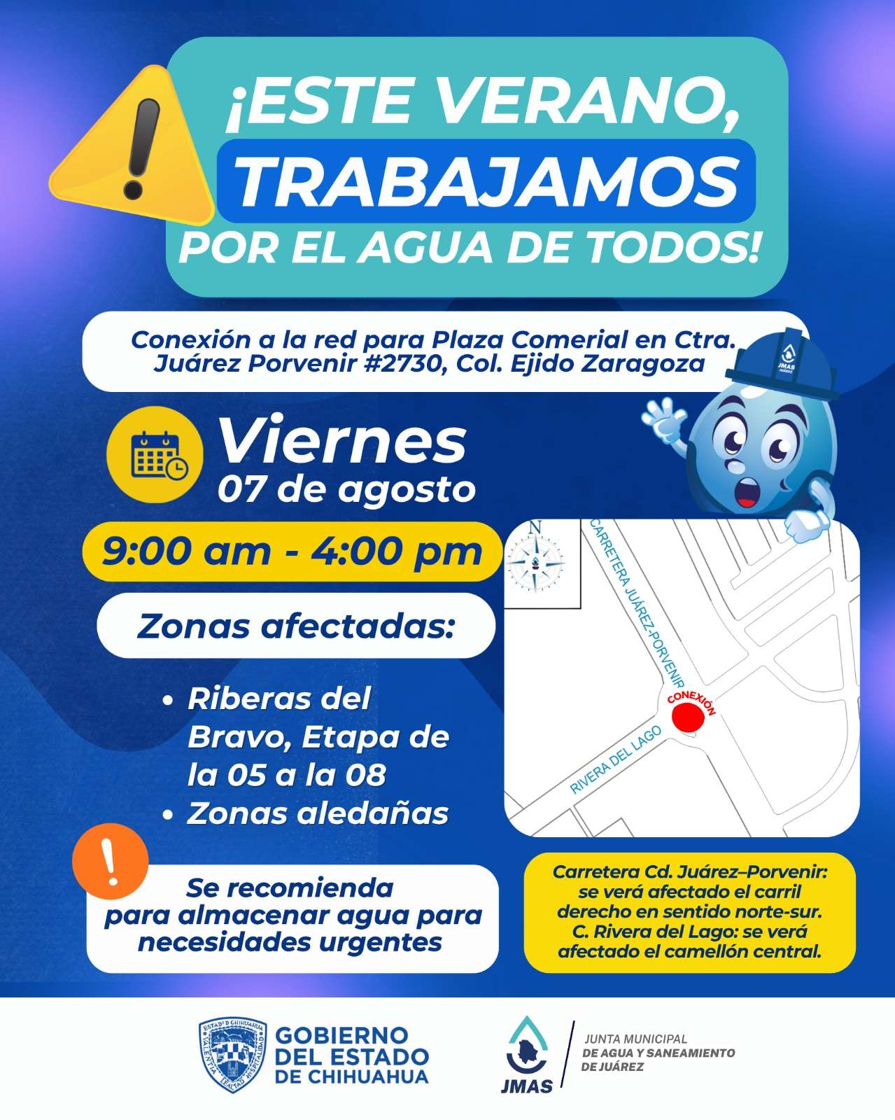 Conectará JMAS red de agua potable en Plaza Rivera del Lago