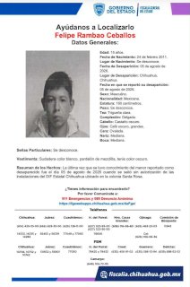 Desaparece jovencito del DIF Estatal en la Santa Rosa 