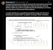 Hay orden de aprehensión contra Adán Augusto en los EU: Simón Levy 