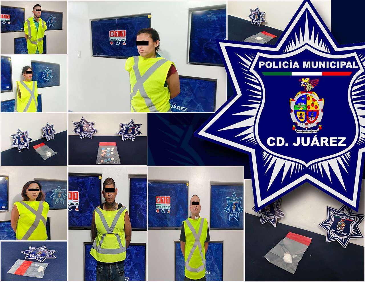 Arrestan a 6 y aseguran 100 gramos de cristal
